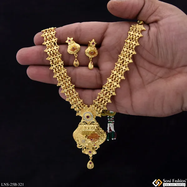 Decorative_Design_Gold_Plated_Necklace_Set_For_Women_Style_B321