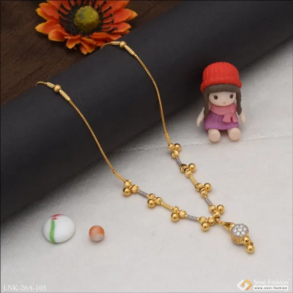1_Gram_Gold_Plated_With_Diamond_Lovely_Design_Necklace_For_Ladies_Style_A105