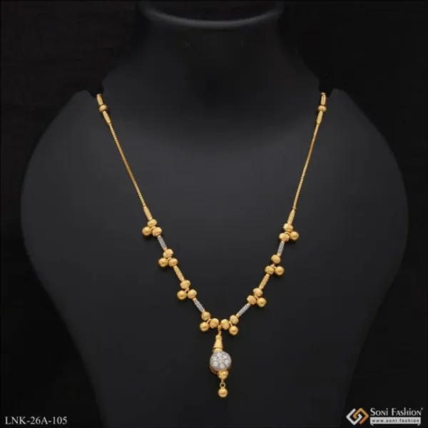 1_Gram_Gold_Plated_With_Diamond_Lovely_Design_Necklace_For_Ladies_Style_A105