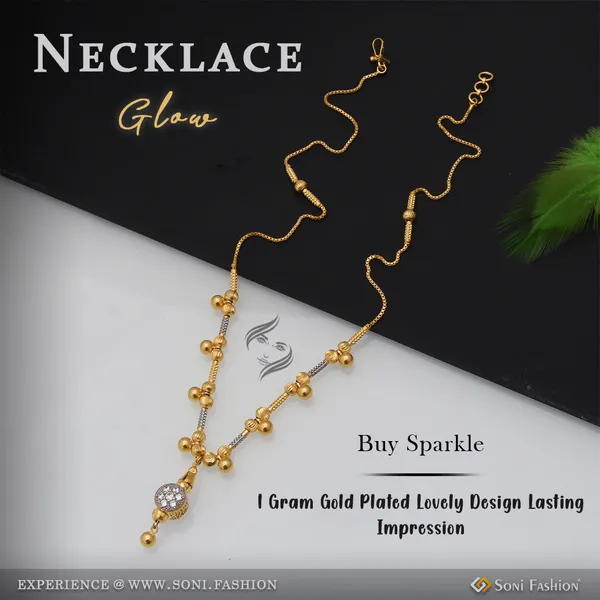 1_Gram_Gold_Plated_With_Diamond_Lovely_Design_Necklace_For_Ladies_Style_A105