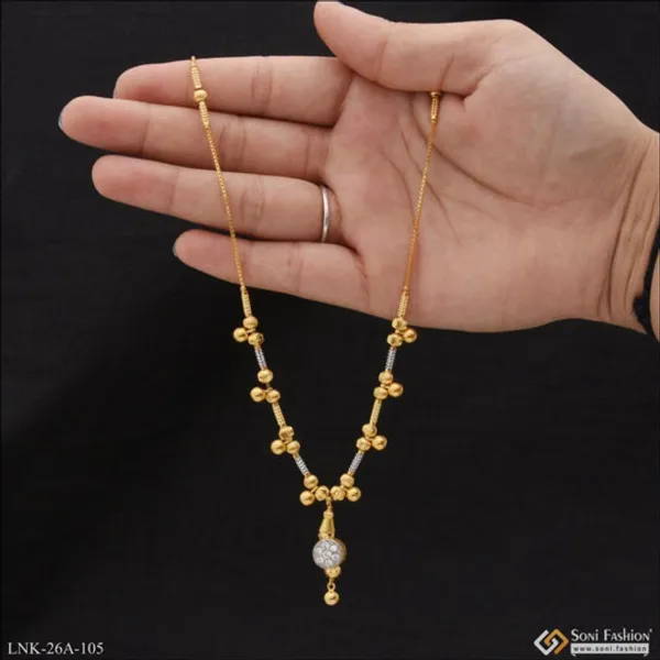 1_Gram_Gold_Plated_With_Diamond_Lovely_Design_Necklace_For_Ladies_Style_A105