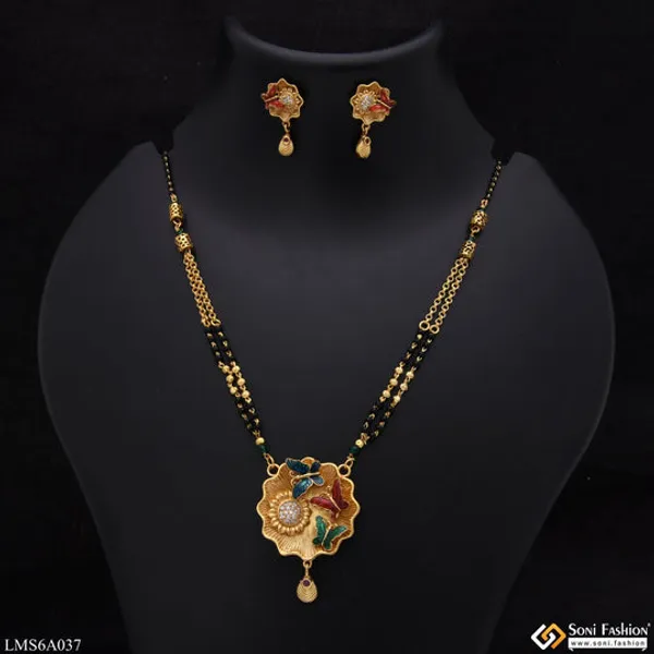 Butterfly_With_Diamond_Attention_Getting_Design_Gold_Plated_Mangalsutra_Set_Style_Lmsa037