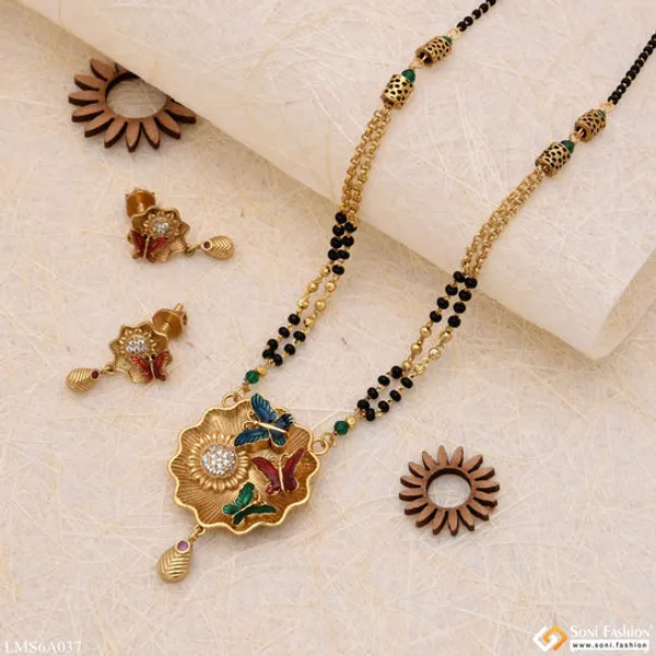 Butterfly_With_Diamond_Attention_Getting_Design_Gold_Plated_Mangalsutra_Set_Style_Lmsa037