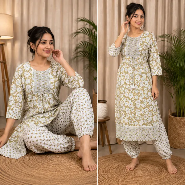 White_Cotton_Kurta_Dupatta_Set_For_Women