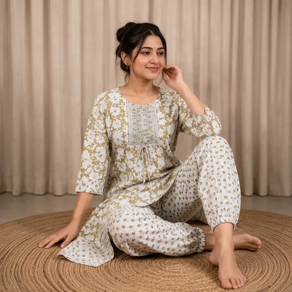 White_Cotton_Kurta_Dupatta_Set_For_Women