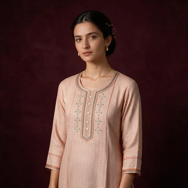 Pink_Cotton_Long_Kurti_For_Women