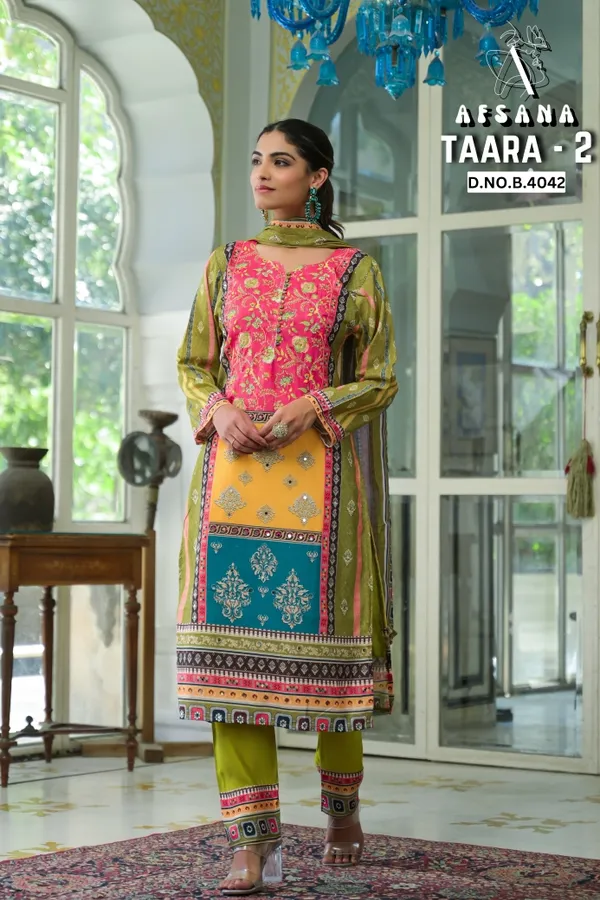 Multicolor_Velvet_With_Digital_Print_&_Stone_Work_Kurta_Dupatta_Set_For_Women