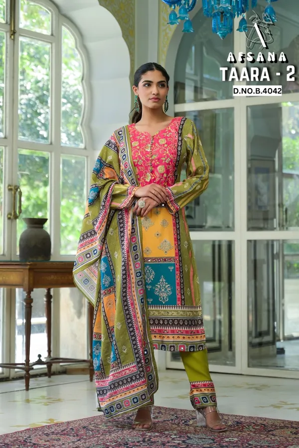 Multicolor_Velvet_With_Digital_Print_&_Stone_Work_Kurta_Dupatta_Set_For_Women
