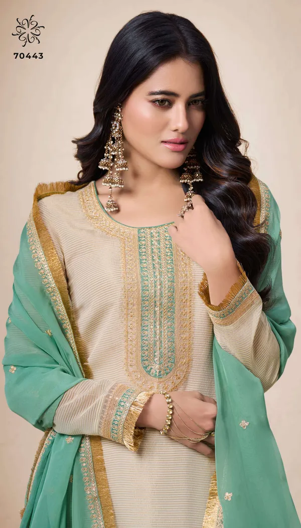 Beige_Tissue_Silk_Kurta_Dupatta_Set_For_Women