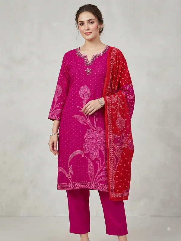 Pink_Cotton_Kurta_Dupatta_Set_For_Women