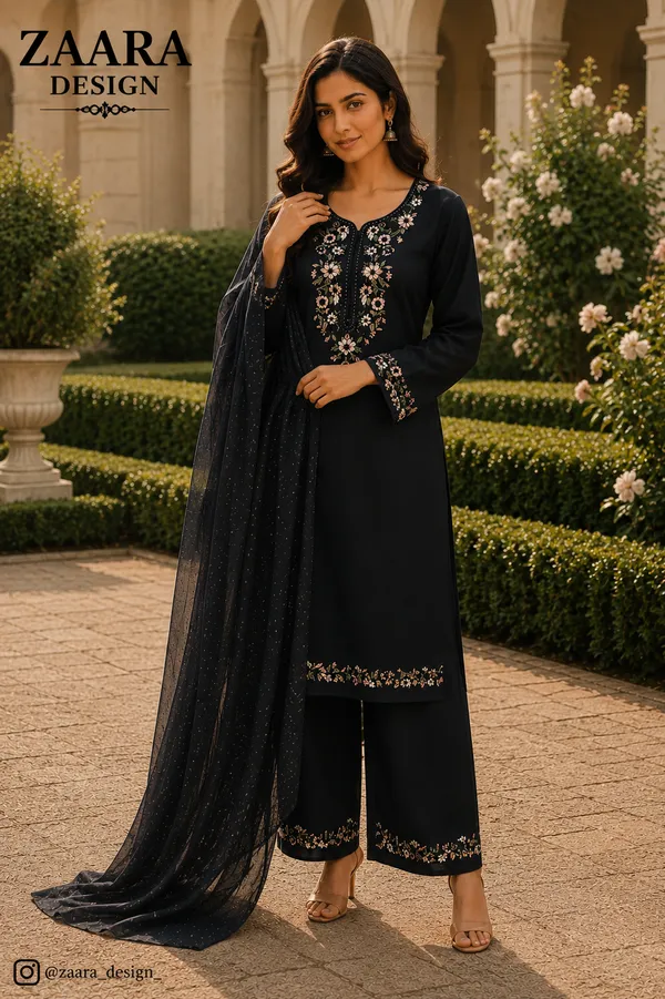 Black_Rayon_Straight_Embroidered_Kurta_Set_For_Women