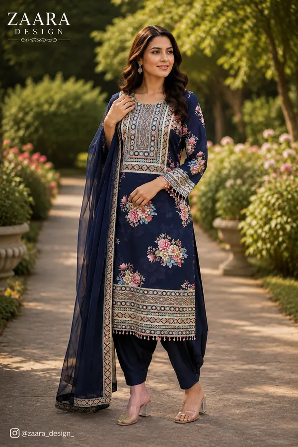 Navy_Blue_Crepe_Straight_Printed_Kurta_Set_For_Women