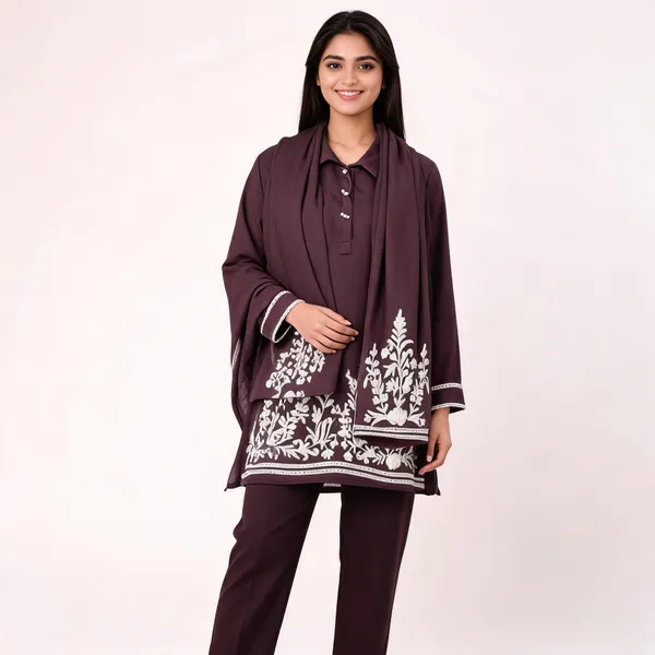 Plum_Pashmina_Straight_Embroidered_Co-Ord_Set_For_Women