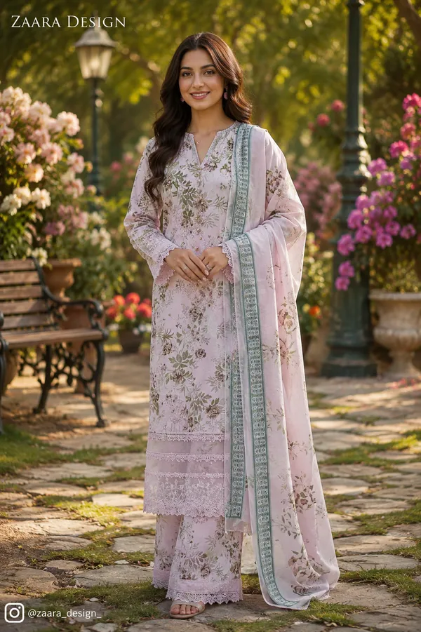 Pink_Lawn_Straight_Floral_Print_Kurta_Set_For_Women