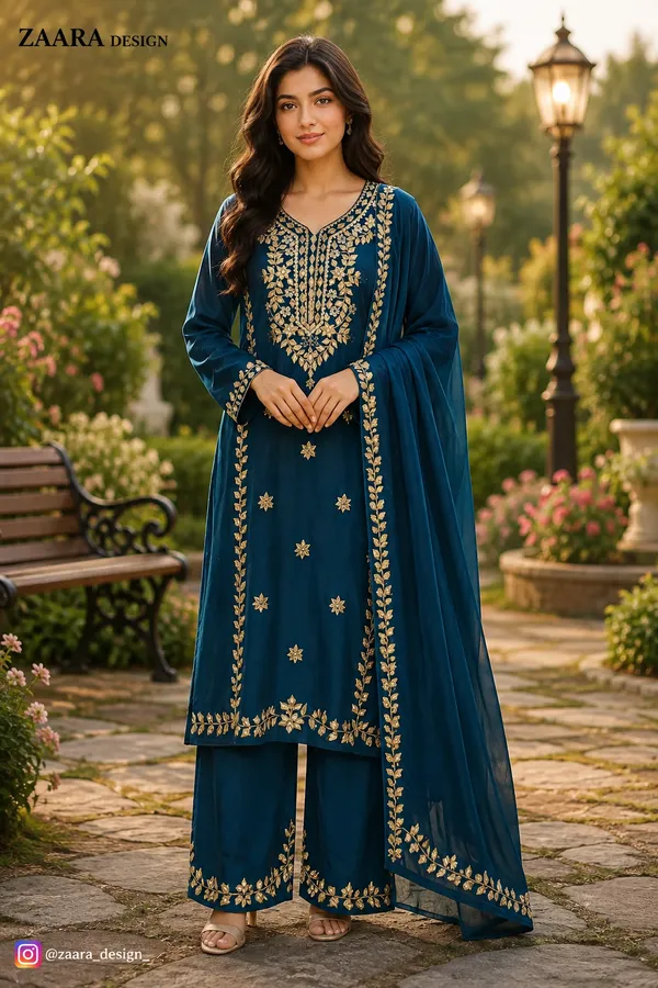 Teal_Lawn_Embroidered_Kurta_Set_With_Dupatta_For_Women