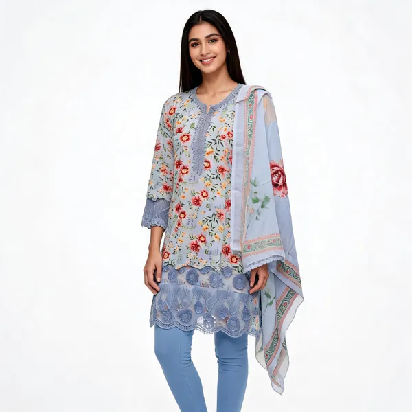 Light_Blue_Lawn_Straight_Floral_Print_Kurta_Set_For_Women