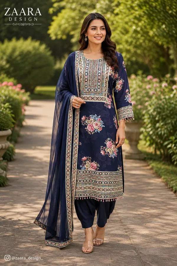 Navy_Blue_Crepe_Straight_Printed_Kurta_Set_For_Women
