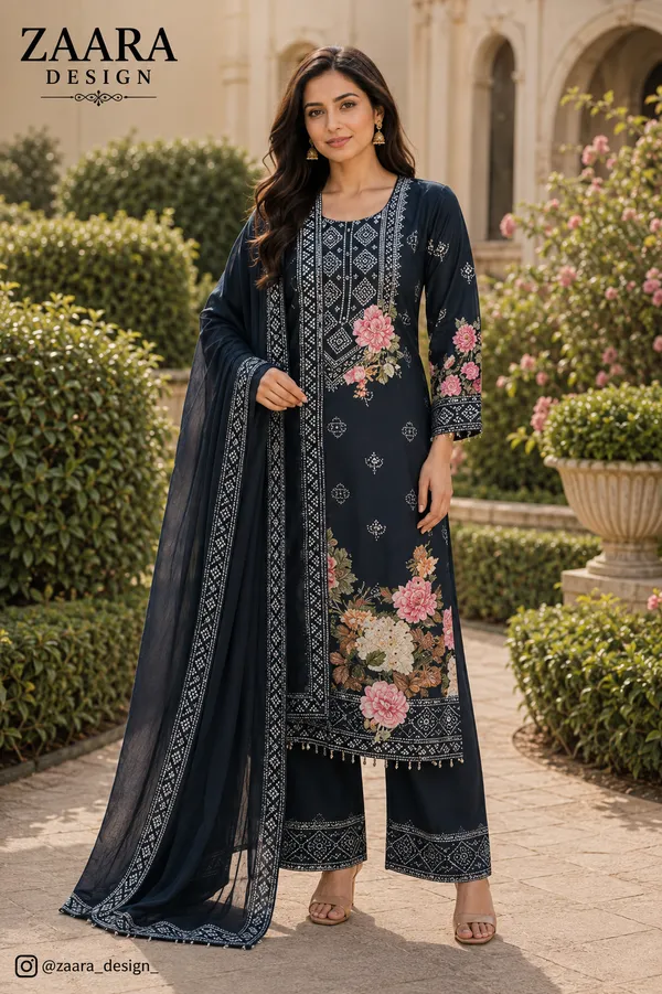 Black_Crepe_Straight_Embroidered_Kurta_Set_For_Women