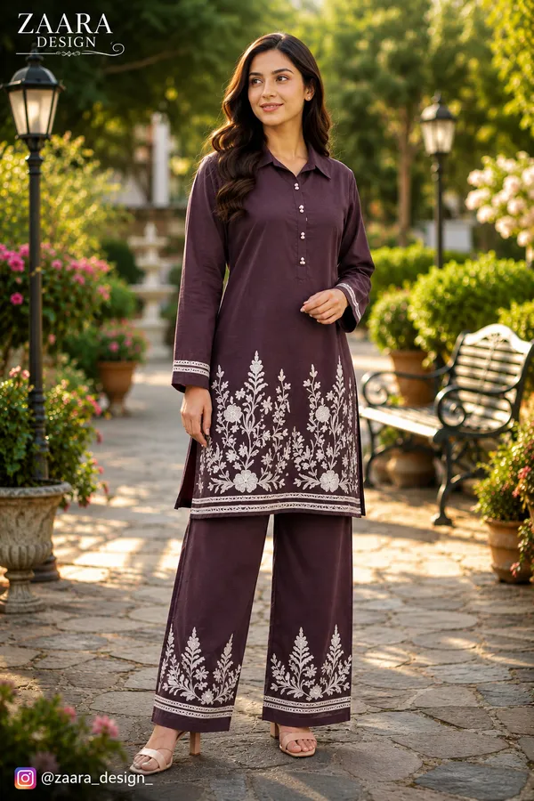 Plum_Pashmina_Straight_Embroidered_Co-Ord_Set_For_Women