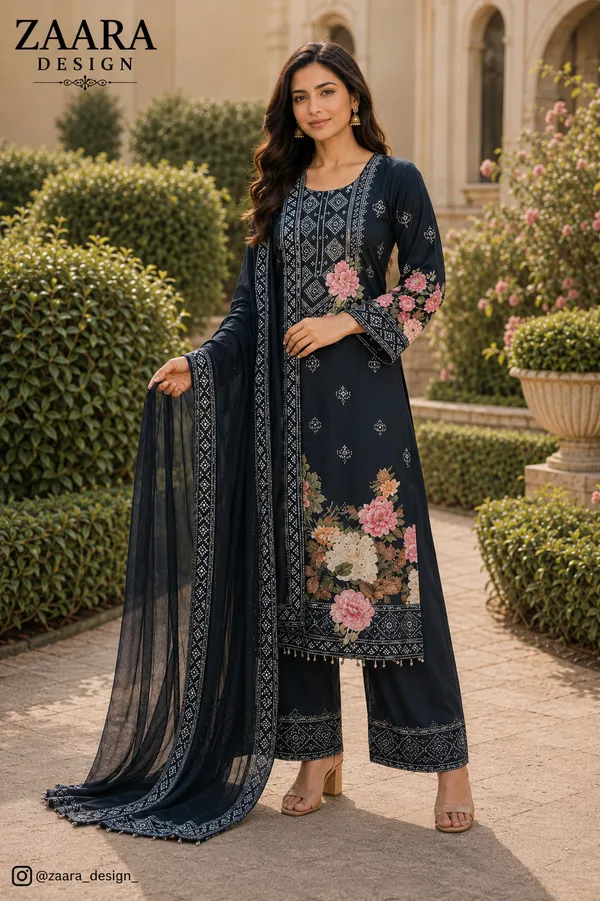 Black_Crepe_Straight_Embroidered_Kurta_Set_For_Women