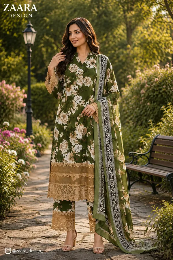Green_Lawn_Straight_Floral_Print_Kurta_Set_For_Women