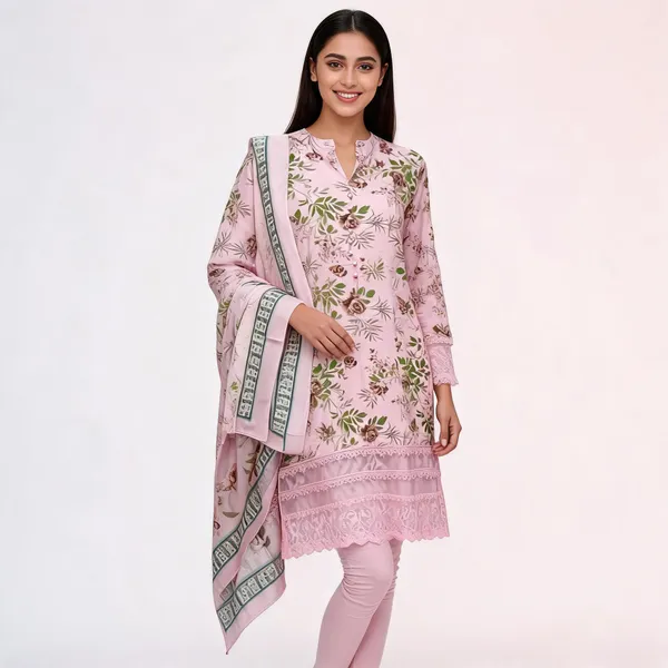 Pink_Lawn_Straight_Floral_Print_Kurta_Set_For_Women