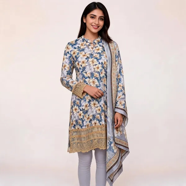 Blue_Lawn_Floral_Print_Ethnic_Kurta_Set_For_Women