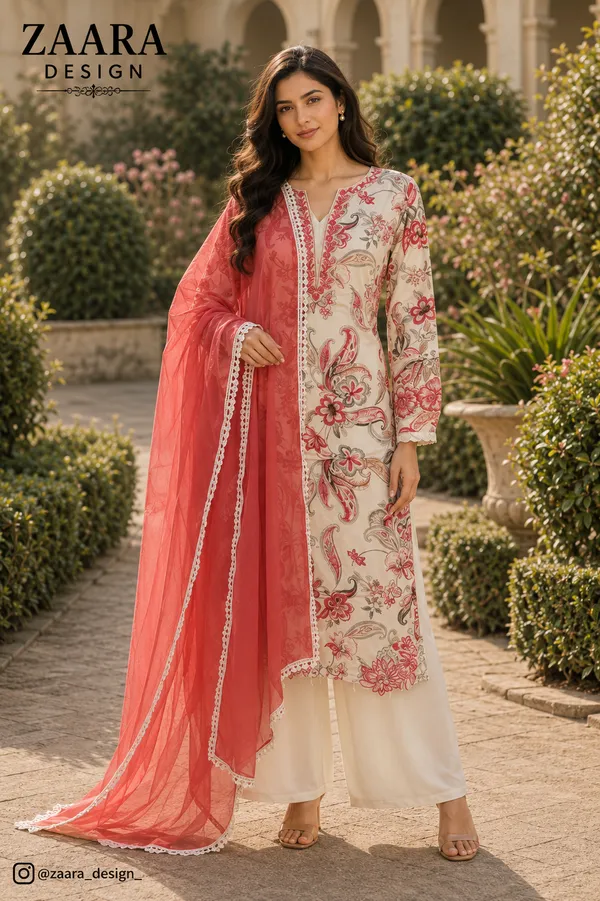 Cream_Lawn_Rayon_Straight_Printed_Kurta_Set_For_Women