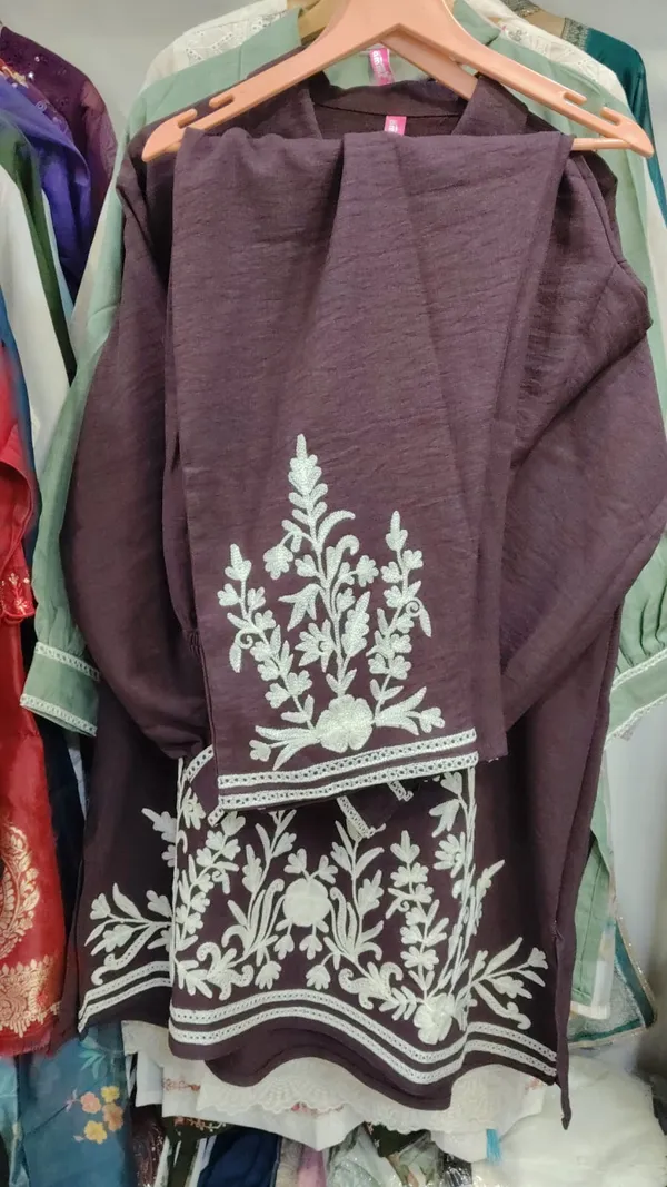 Plum_Pashmina_Straight_Embroidered_Co-Ord_Set_For_Women