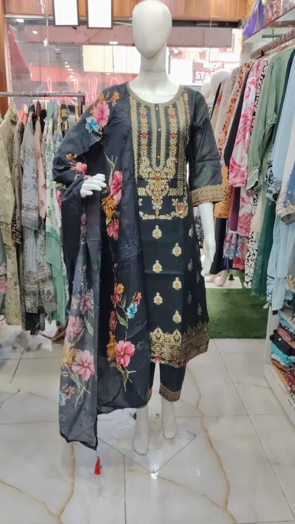 Navy_Silk_Floral_Embroidered_Salwar_Suit_Set_For_Women