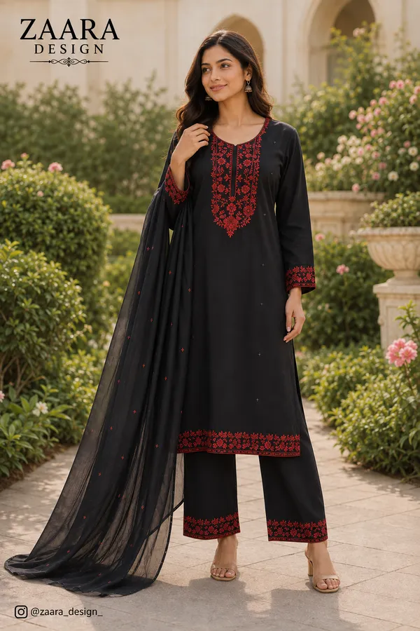 Black_Rayon_Straight_Embroidered_Kurta_Set_For_Women