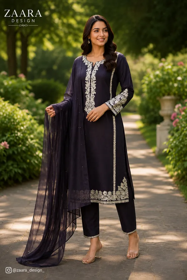 Black_Rayon_Embroidered_Kurta_Set_For_Women