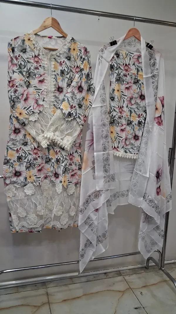 White_Lawn_Straight_Floral_Print_Kurta_Set_With_Dupatta_For_Women