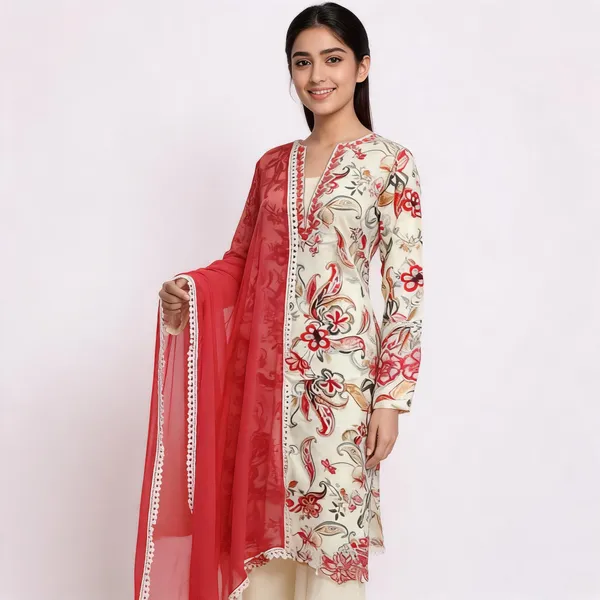 Cream_Lawn_Rayon_Straight_Printed_Kurta_Set_For_Women