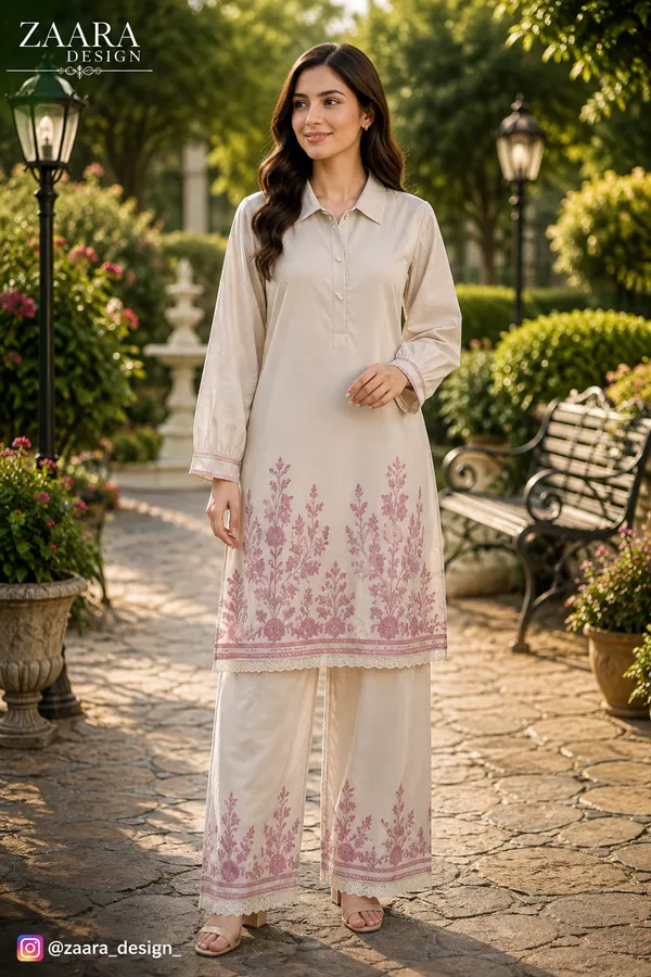 Cream_Pashmina_Straight_Floral_Print_Co-Ord_Set_For_Women
