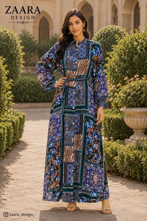 Blue_Ice_Crepe_Relaxed_Printed_Maxi_Gown_For_Women
