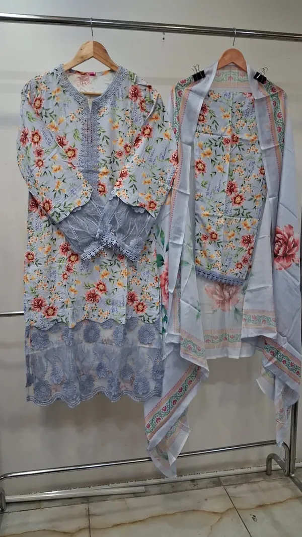 Light_Blue_Lawn_Straight_Floral_Print_Kurta_Set_For_Women