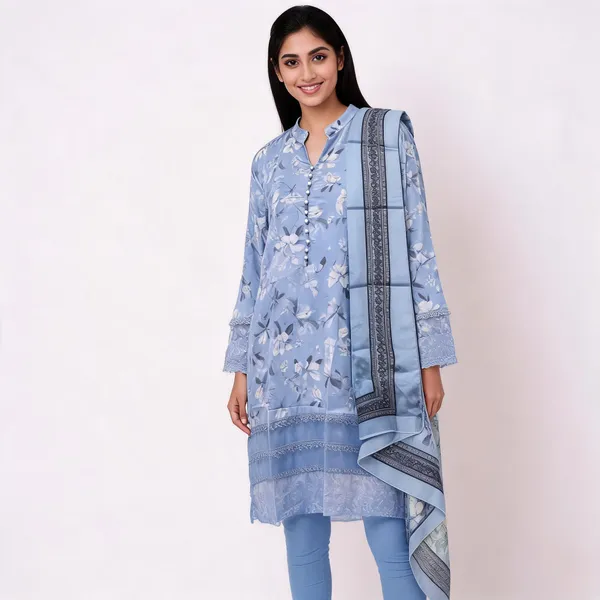 Light_Blue_Lawn_Straight_Floral_Print_Kurta_Set_For_Women