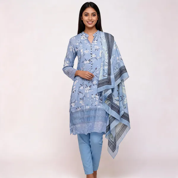 Light_Blue_Lawn_Straight_Floral_Print_Kurta_Set_For_Women