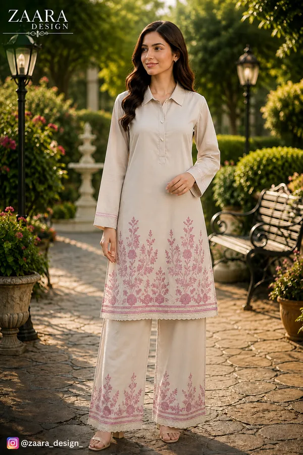 Cream_Pashmina_Straight_Floral_Print_Co-Ord_Set_For_Women