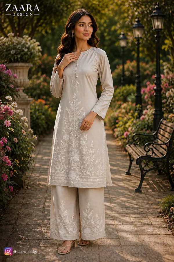Grey_Pashmina_Straight_Embroidered_Co-Ord_Set_For_Women