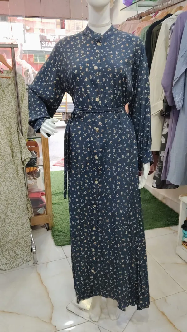 Dark_Blue_Ice_Crepe_Belted_Floral_Print_Maxi_Gown_For_Women