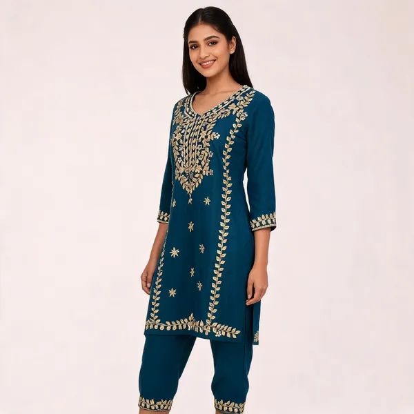 Teal_Lawn_Embroidered_Kurta_Set_With_Dupatta_For_Women