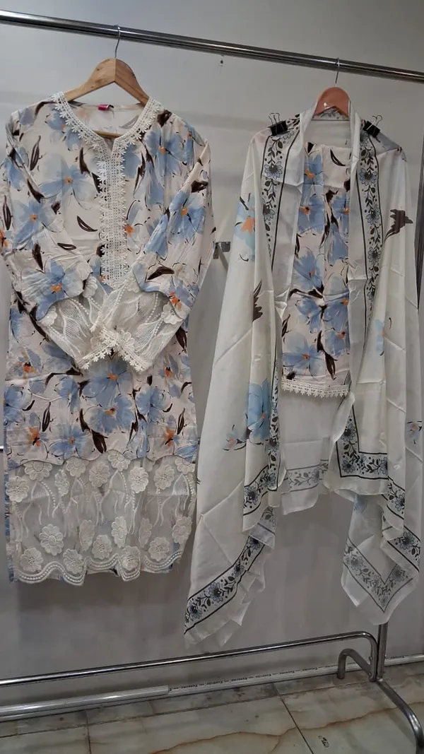 White_Lawn_Straight_Floral_Print_Kurta_Set_For_Women