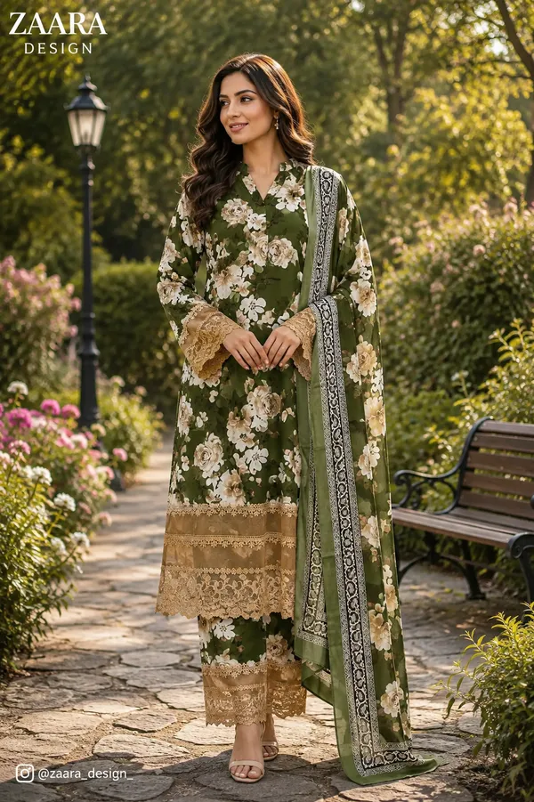 Green_Lawn_Straight_Floral_Print_Kurta_Set_For_Women