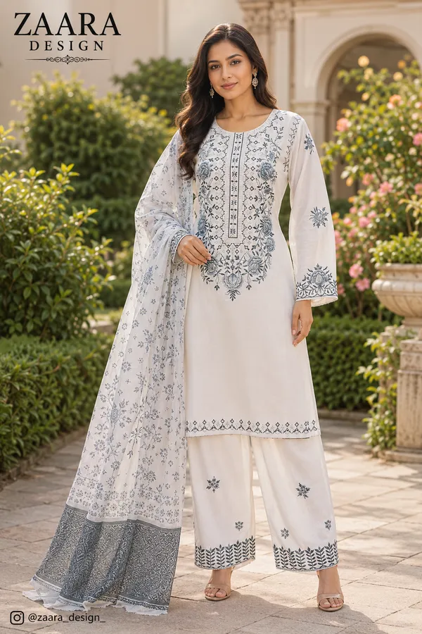 White_Lawn_Straight_Embroidered_Kurta_Set_For_Women