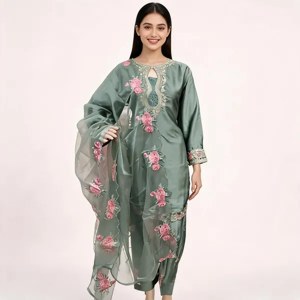 Sage_Green_Satin_Silk_Straight_Embroidered_Kurta_Set_For_Women
