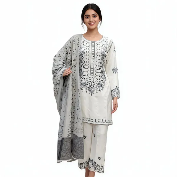 White_Lawn_Straight_Embroidered_Kurta_Set_For_Women