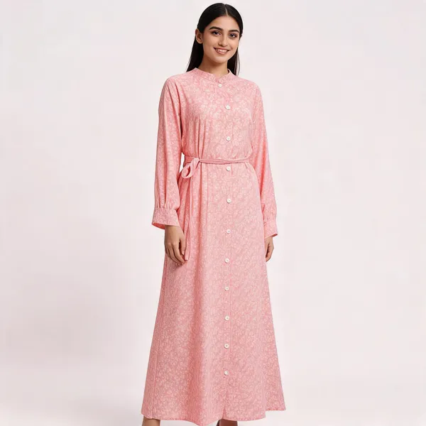 Pink_Ice_Crepe_Belted_Printed_Kurta_Maxi_Dress_For_Women