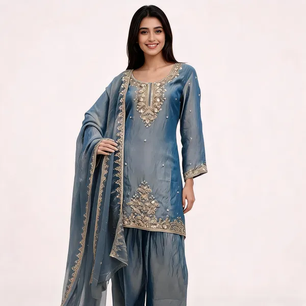 Blue_Shimar_Silk_Straight_Embroidered_Kurta_Set_For_Women
